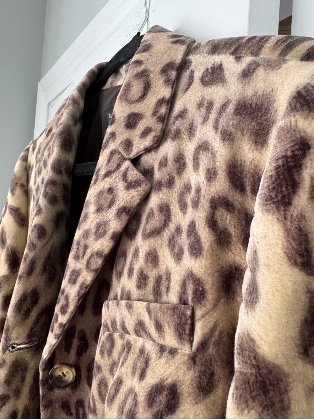 NWT Talbots Kate Fit Leopard Print Velvet Blazer Jacket 16 Tan Mob wife Curvy - Picture 15 of 16